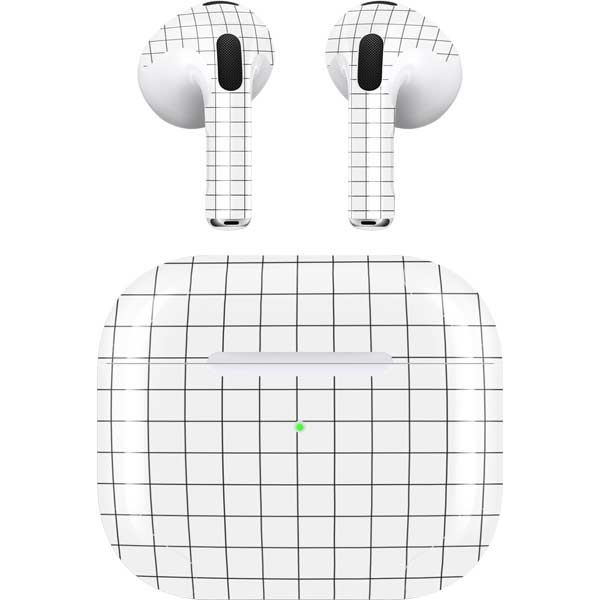 White Grid Apple AirPods (3rd Gen 2021) Skin