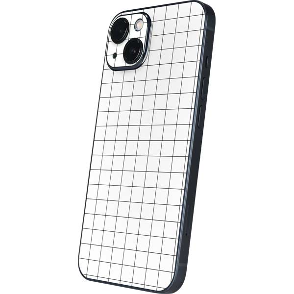 White Grid iPhone 15 Skin