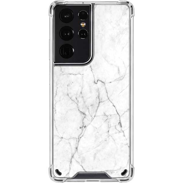 White Marble Galaxy S21 Ultra 5G Clear Case