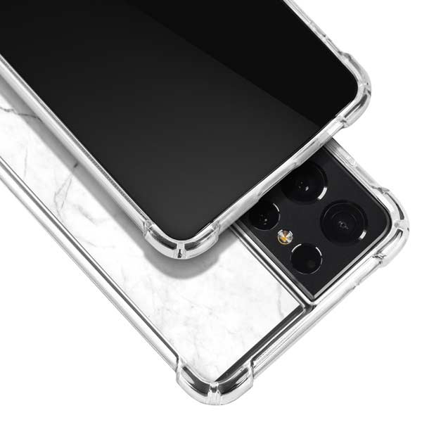 White Marble Galaxy S21 Ultra 5G Clear Case