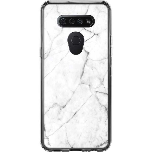 White Marble LG K51/Q51 Clear Case