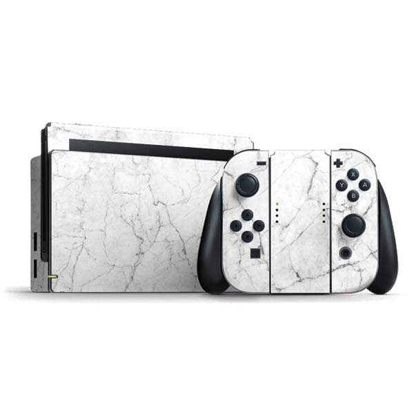 White Marble Nintendo Switch Bundle Skin