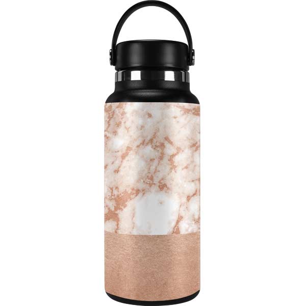 White Rose Gold Marble Hydro Flask 32oz Wide Mouth Skin
