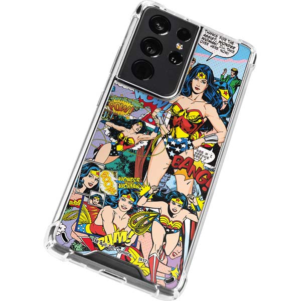 DC Comics Wonder Woman Comic Blast Galaxy S21 Ultra 5G Clear Case