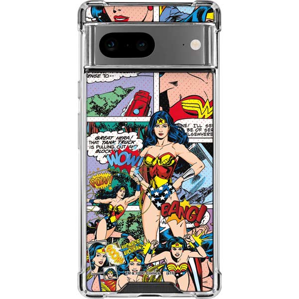 DC Comics Wonder Woman Comic Blast Google Pixel 8 Clear Case