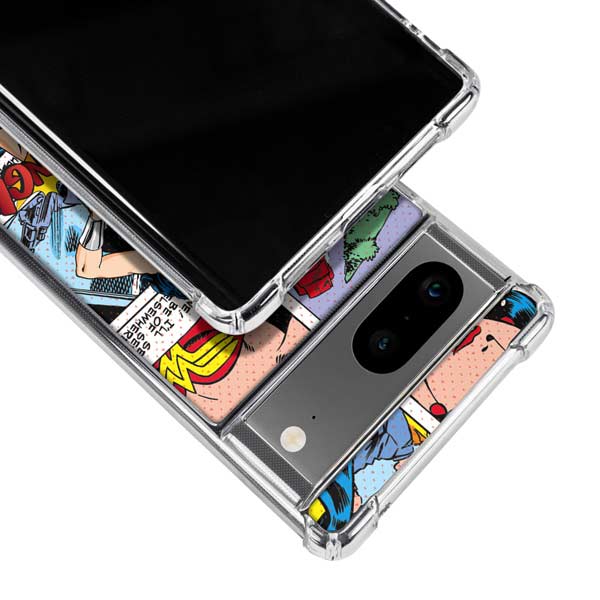 DC Comics Wonder Woman Comic Blast Google Pixel 8 Clear Case