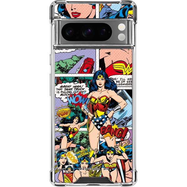 DC Comics Wonder Woman Comic Blast Google Pixel 8 Pro Clear Case