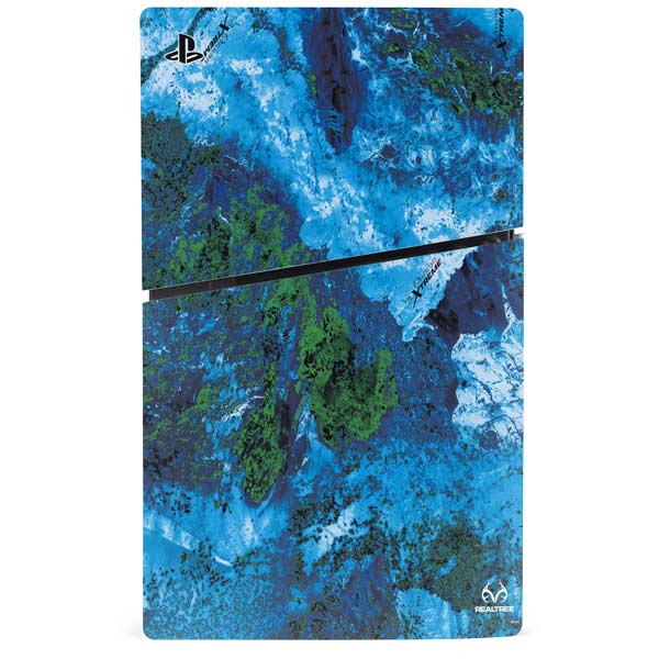 RealTree Xtreme Blue Camo PS5 Slim Disk Bundle Skin