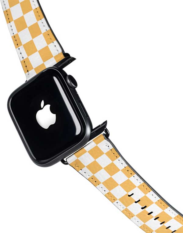 Yellow and White Checkerboard Apple Watch Band 38-40mm
