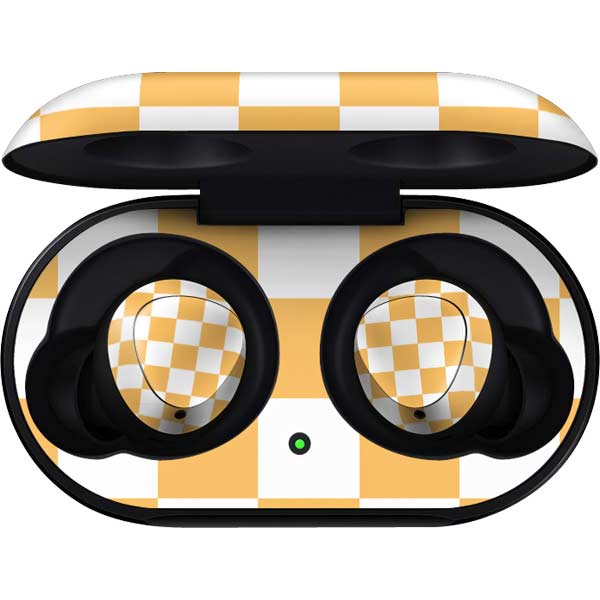 Yellow and White Checkerboard Galaxy Buds Skin