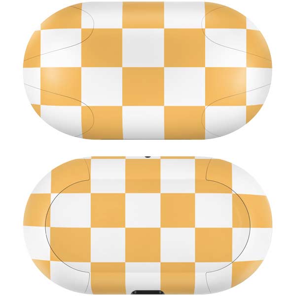 Yellow and White Checkerboard Galaxy Buds Skin