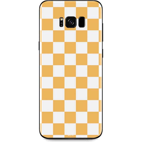 Yellow and White Checkerboard Galaxy S8 Plus Skin