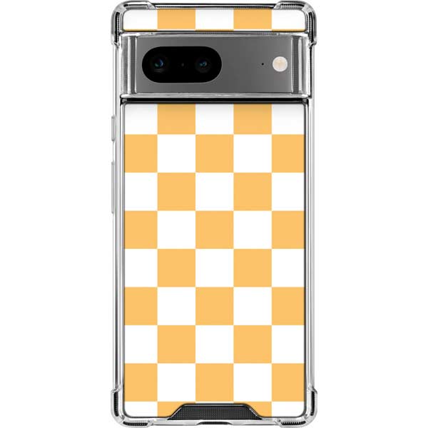 Yellow and White Checkerboard Google Pixel 8 Clear Case