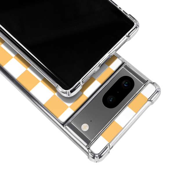 Yellow and White Checkerboard Google Pixel 8 Clear Case