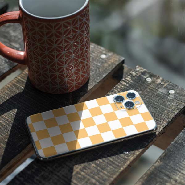 Yellow and White Checkerboard iPhone 11 Pro Skin
