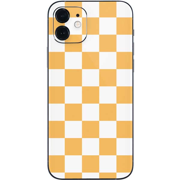 Yellow and White Checkerboard iPhone 12 Mini Skin