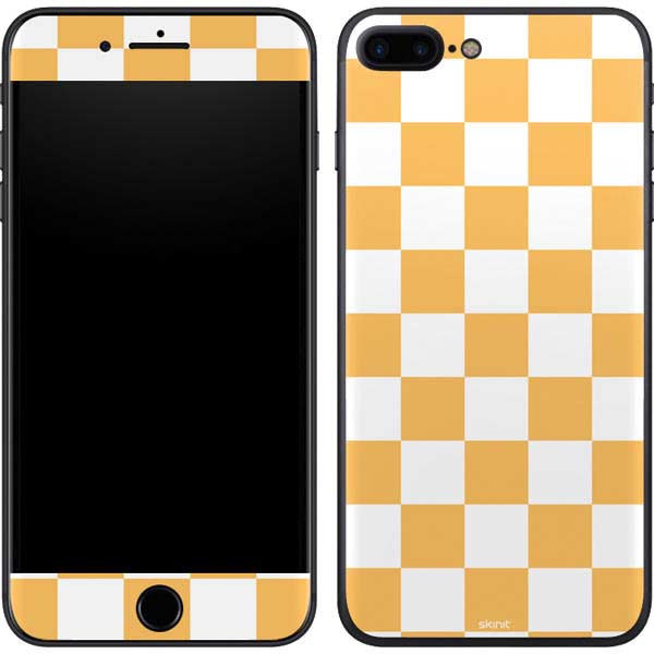 Yellow and White Checkerboard iPhone 8 Plus Skin