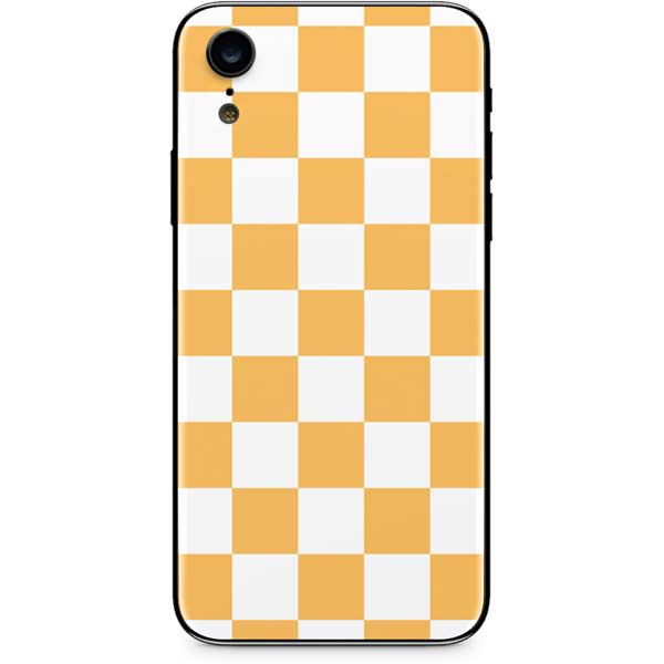 Yellow and White Checkerboard iPhone XR Skin
