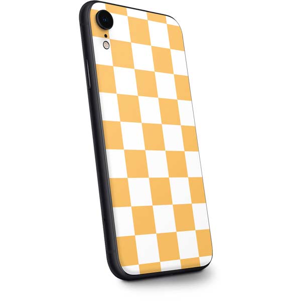 Yellow and White Checkerboard iPhone XR Skin