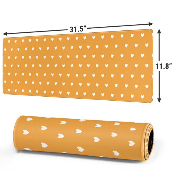 Yellow and White Hearts Gaming Mouse Pad